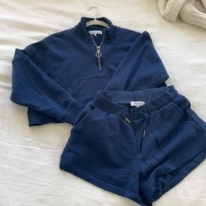 weworewhat size small navy blue lounge set